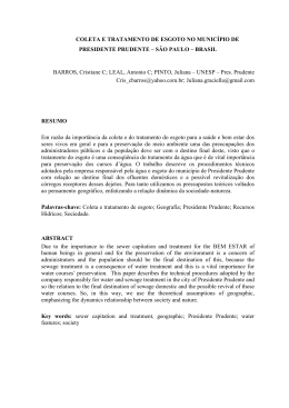 Coleta e tratamento de esgoto em Presidente Prudente