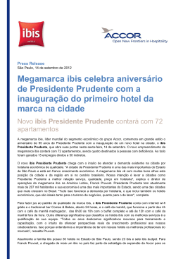 Novo ibis Presidente Prudente contará com 72