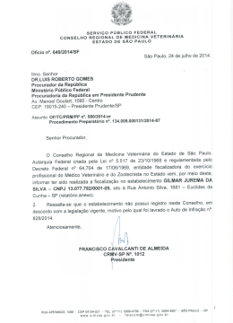 Resposta à Solicitação do Procurador da República em - CRMV-SP