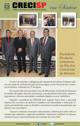 Presidente Prudente comemora do Dia dos Corretores de Imóveis