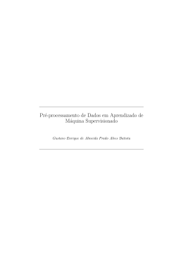 Pr&eacute;-processamento de Dados em Aprendizado de M&aacute;quina