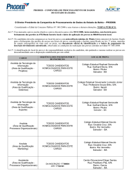 PRODEB &ndash; COMPANHIA DE PROCESSAMENTO DE DADOS DO