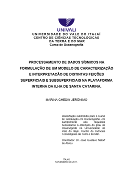 PROCESSAMENTO DE DADOS S&Iacute;SMICOS NA