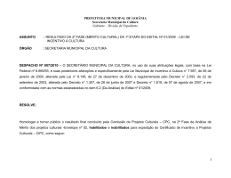 RESULTADO DA - Prefeitura de Goi&acirc;nia