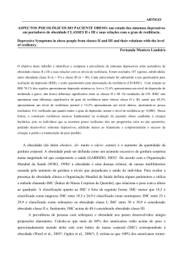 ARTIGO ASPECTOS PSICOL&Oacute;GICOS DO PACIENTE OBESO