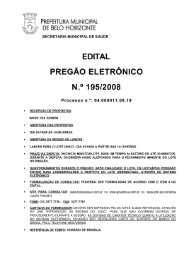 edital preg&atilde;o eletr&ocirc;nico n.&ordm; 195/2008