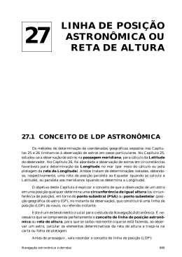 27. Linha de posição astronômica ou reta de altura
