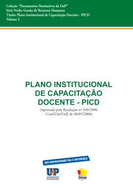 PLANO INSTITUCIONAL DE CAPACITAÇÃO DOCENTE - PICD