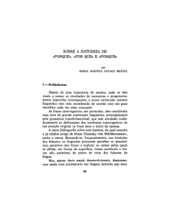 SOBRE A NATUREZA DE &laquo;PORQUE>>, &laquo;POR QUE&raquo; E &laquo;PORQU&Ecirc;&rsaquo;&rsaquo;