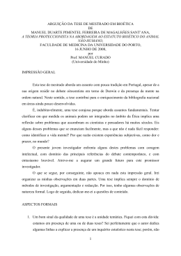 1 ARGUI&Ccedil;&Atilde;O DA TESE DE MESTRADO EM BIO&Eacute;TICA DE