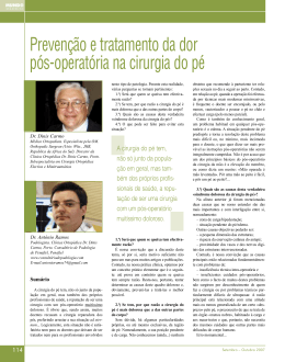 Preven&ccedil;&atilde;o e tratamento da dor p&oacute;s