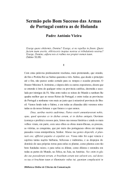 Serm&atilde;o pelo Bom Sucesso das Armas de Portugal contra