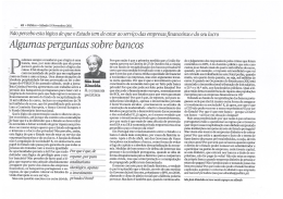 "Algumas perguntas sobre bancos" in Público 2011-11-19