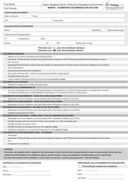 Seguro Obrigat&oacute;rio Dpvat - Protocolo de Recep&ccedil;&atilde;o de