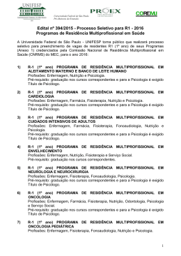 Edital de Resid&ecirc;ncia Multiprofissional - 2012