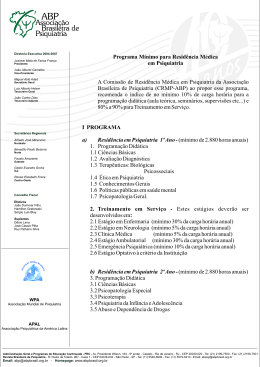 Programa m&iacute;nimo de resid&ecirc;ncia em psiquiatria