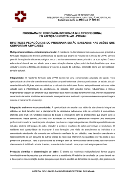 programa de resid&ecirc;ncia integrada