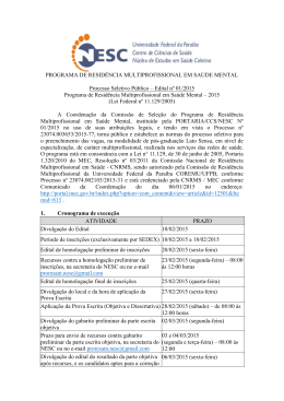 PROGRAMA DE RESID&Ecirc;NCIA MULTIPROFISSIONAL EM SA&Uacute;DE