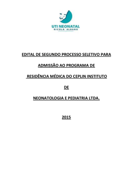 edital de segundo processo seletivo para