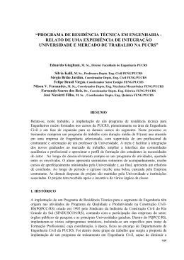 programa de resid&ecirc;ncia t&eacute;cnica em engenharia &ndash; relato