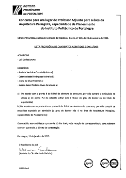 Concurso para um lugar de professor adjunto, para a Área