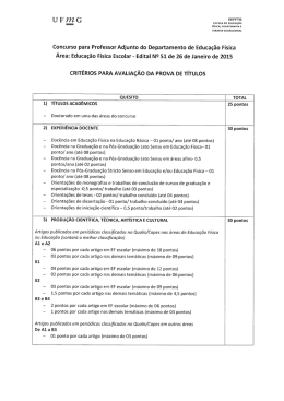 Concurso para Professor Adjunto do Departamento de Educa&ccedil;&atilde;o