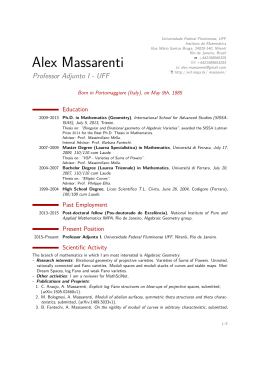 Alex Massarenti – Professor Adjunto I - UFF
