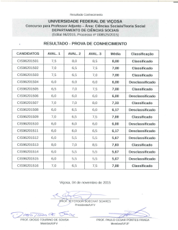resultado – prova de conhecimento - SOC