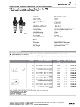 Válvula reguladora de pressão do filtro, Série NL1-FRE