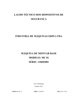 laudo t&eacute;cnico dos dispositivos de seguran&ccedil;a industria de m&aacute;quinas