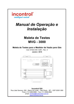 Manual de Operação e Instalação