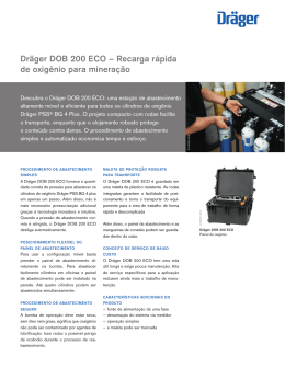 Dr&auml;ger DOB 200 ECO &ndash; Recarga r&aacute;pida de oxig&ecirc;nio para minera&ccedil;&atilde;o
