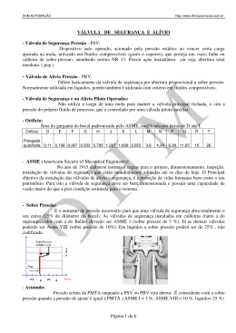 V&aacute;lvula de Seguran&ccedil;a Press&atilde;o