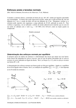 Esfor&ccedil;os axiais e tens&otilde;es normais - PUC-Rio