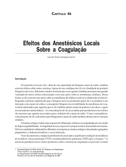 46 - Efeitos dos anestésicos locais sobre a coagulação.pmd