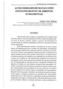 AS NECESSIDADES HUMANAS COMO FONTE INSURGENTE DE