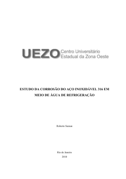 estudo da corros&atilde;o do a&ccedil;o inoxid&aacute;vel 316 em meio de &aacute;gua
