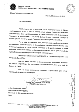 Oficio n° OO190/2015-GSWFAGUN Brasilia, 26 de março de 2015