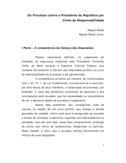 Do Processo contra o Presidente da Rep&uacute;blica