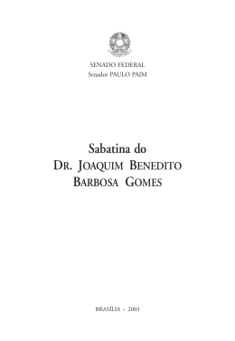 Sabatina do DR. JOAQUIM BENEDITO