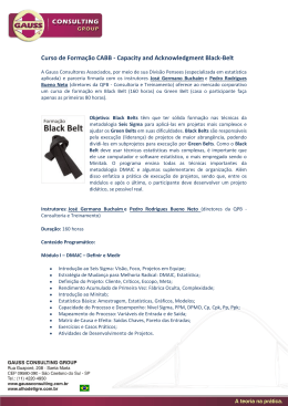 Curso de Formação CABB - Capacity and Acknowledgment Black-Belt