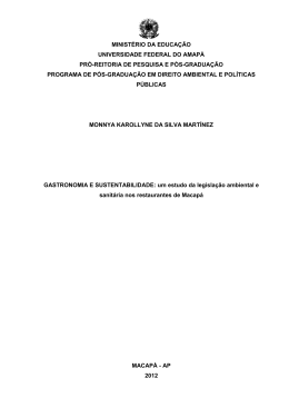 GASTRONOMIA E SUSTENTABILIDADE