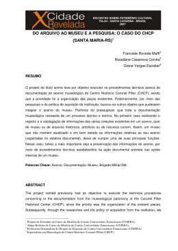 DO ARQUIVO AO MUSEU E A PESQUISA: O CASO