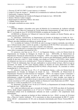 ACÓRDÃO Nº 1267/2007 - TCU - PLENÁRIO 1. Processo TC