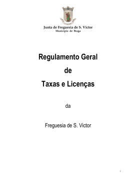 Regulamento Geral de Taxas e Licenças