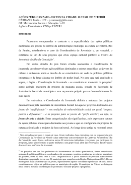 ações públicas para jovens na cidade: o caso de niterói