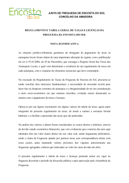 Regulamento e Tabela Geral de Taxas e Licenças
