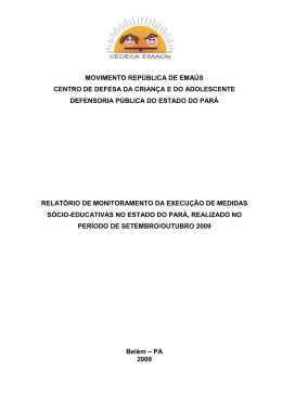 relatório monitoramento 2009 - Movimento República de Emaús