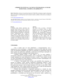 1 A PRODU&Ccedil;&Atilde;O TEXTUAL E AS NOVAS TECNOLOGIAS