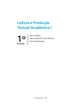 Leitura e Produ&ccedil;&atilde;o Textual Acad&ecirc;mica I